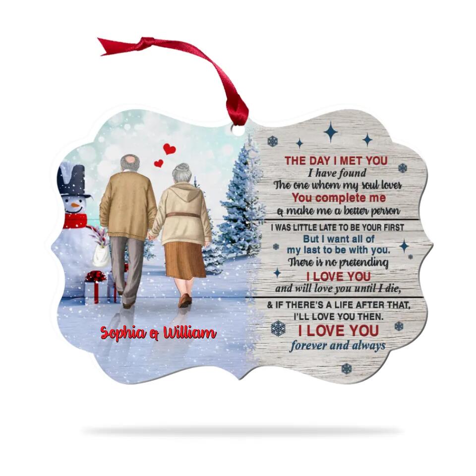 The Day I Met You I Have Found The One Old Couple Personalized Christmas Ornaments