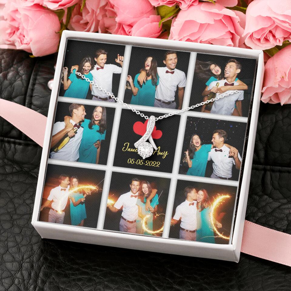 Personalized Valentine Gifts - Custom Name, Text and Date - Personalized Necklace - Gift for Her