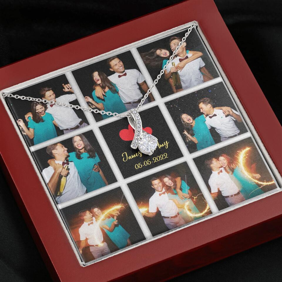 Personalized Valentine Gifts - Custom Name, Text and Date - Personalized Necklace - Gift for Her