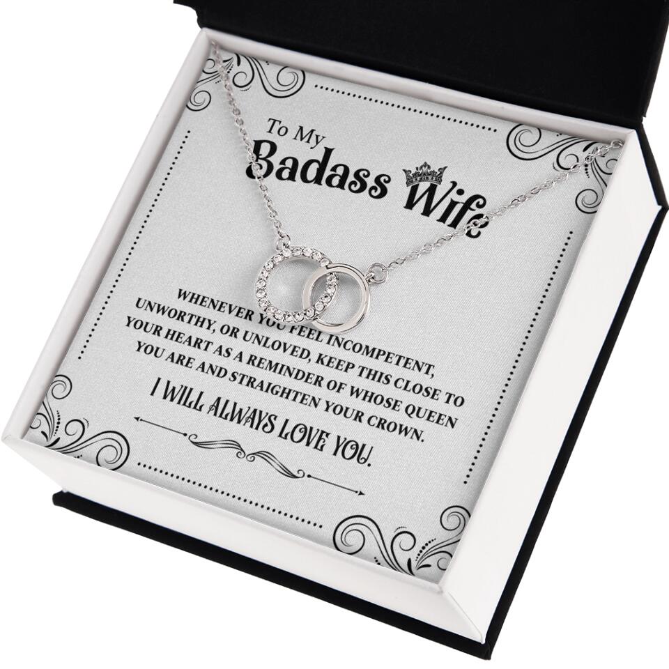 Meaningful Message To My Badass Wife Girlfriend Custom Necklace Anniversary Gift For Her