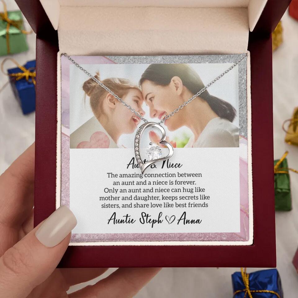 The Amazing Connection Between an Aunt and a Niece is Forever Personalized Necklace Gift for Niece