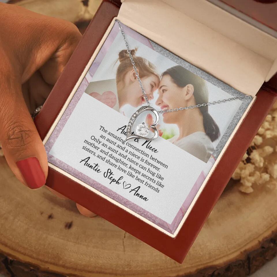 The Amazing Connection Between an Aunt and a Niece is Forever Personalized Necklace Gift for Niece