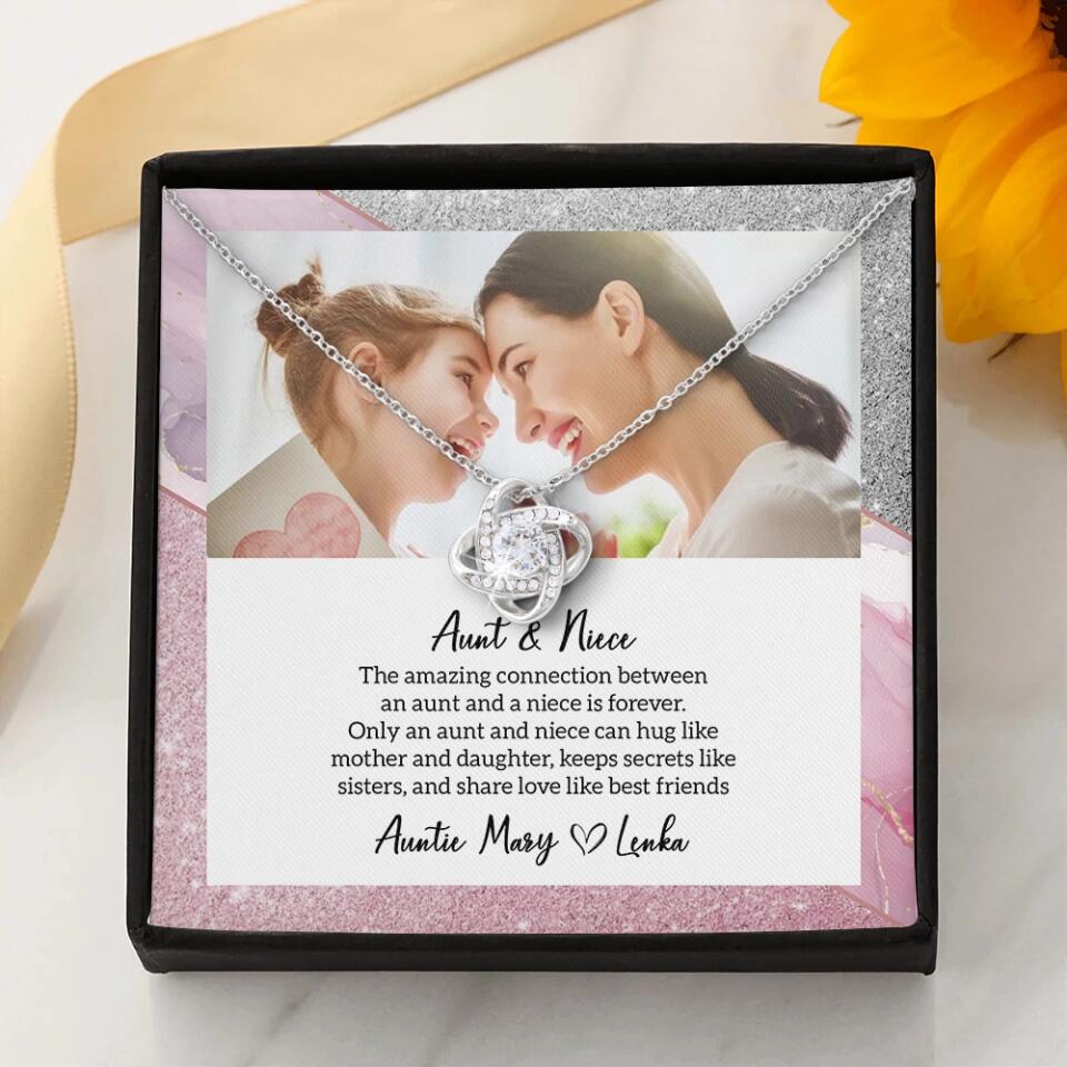 The Amazing Connection Between an Aunt and a Niece is Forever Personalized Necklace Gift for Niece