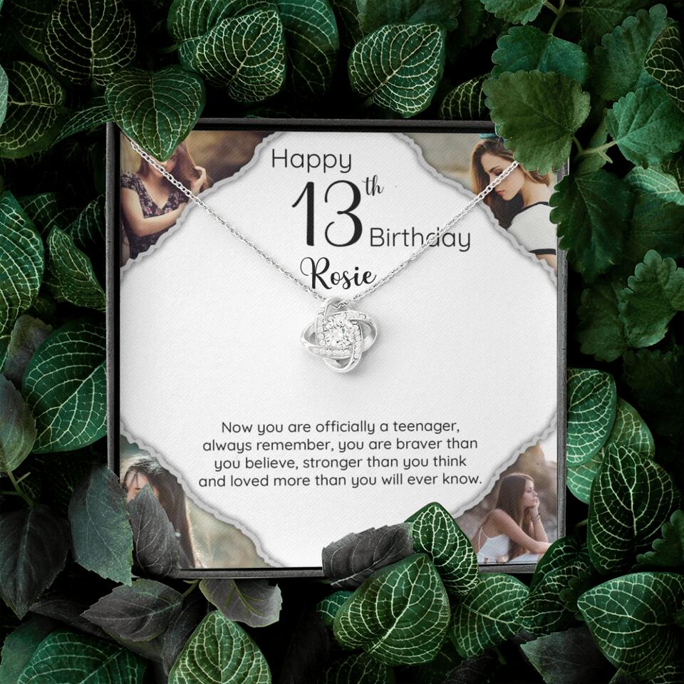 Now You Are Officially A Teenager - Personalized White Gold Necklace - 13th Birthday Gift For Her