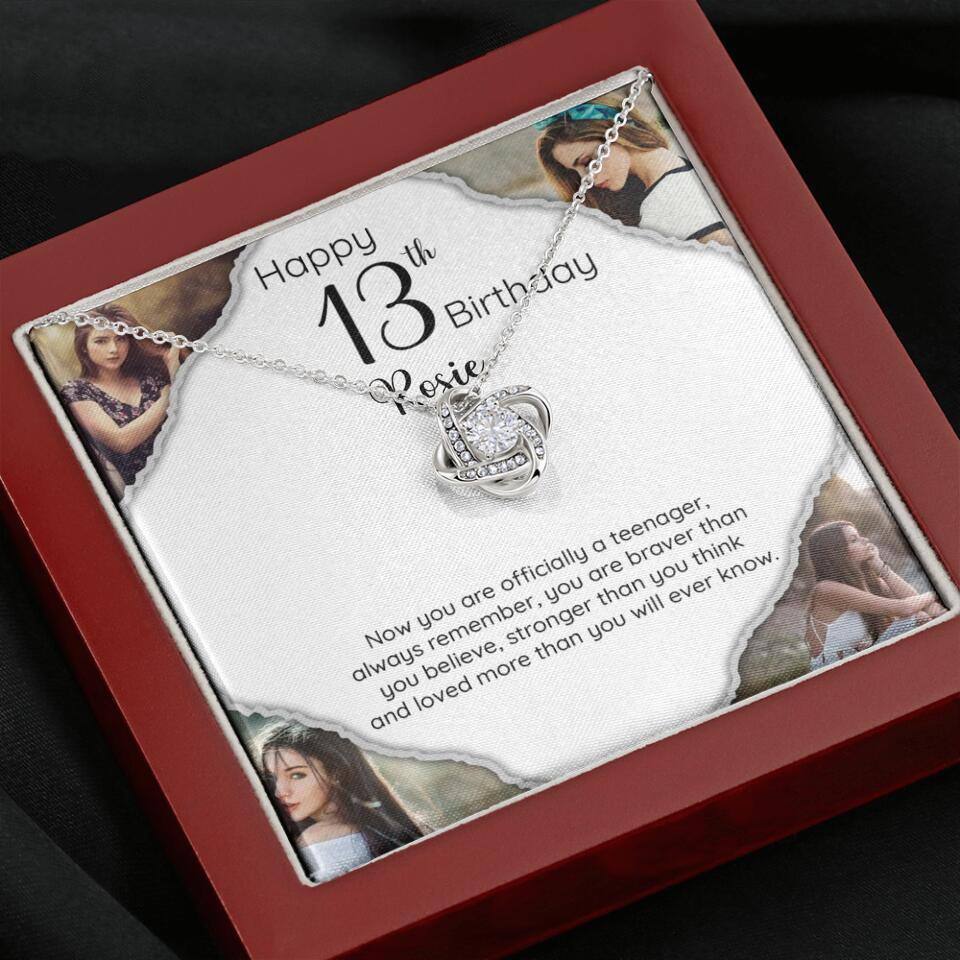 Now You Are Officially A Teenager - Personalized White Gold Necklace - 13th Birthday Gift For Her