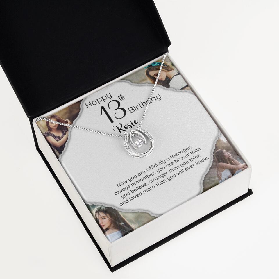 Now You Are Officially A Teenager - Personalized White Gold Necklace - 13th Birthday Gift For Her