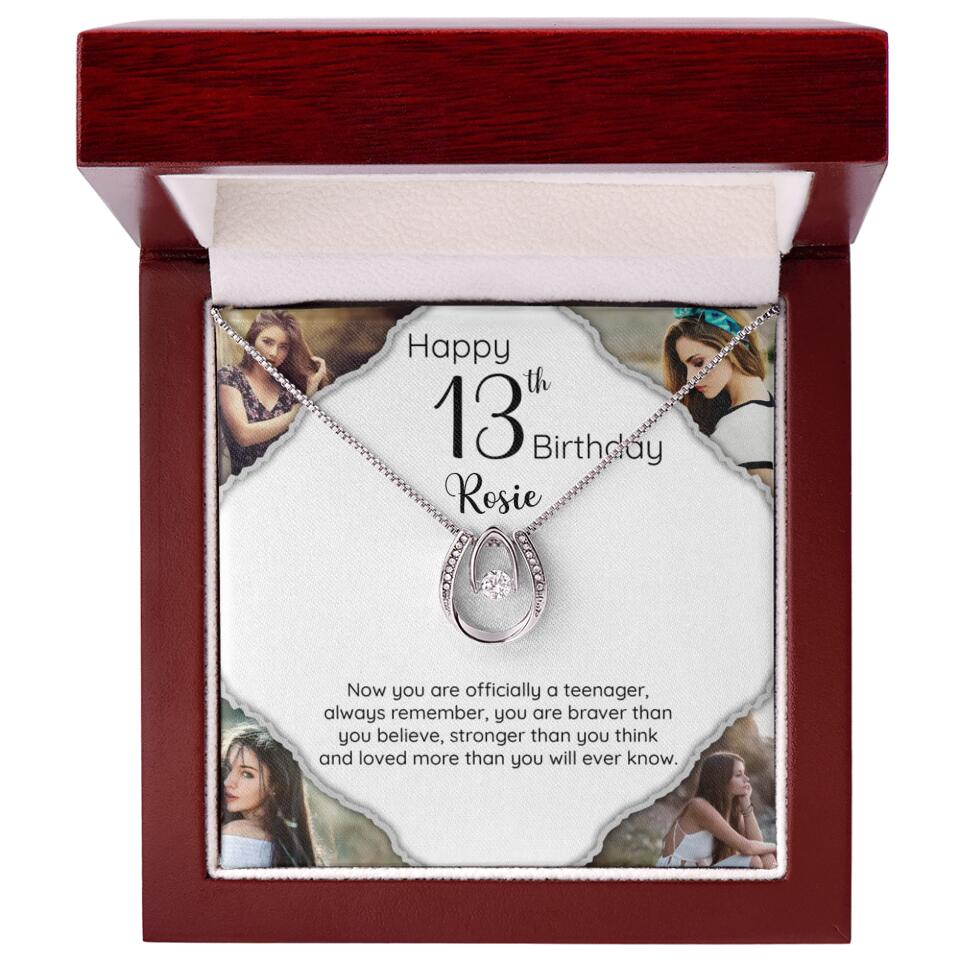 Now You Are Officially A Teenager - Personalized White Gold Necklace - 13th Birthday Gift For Her