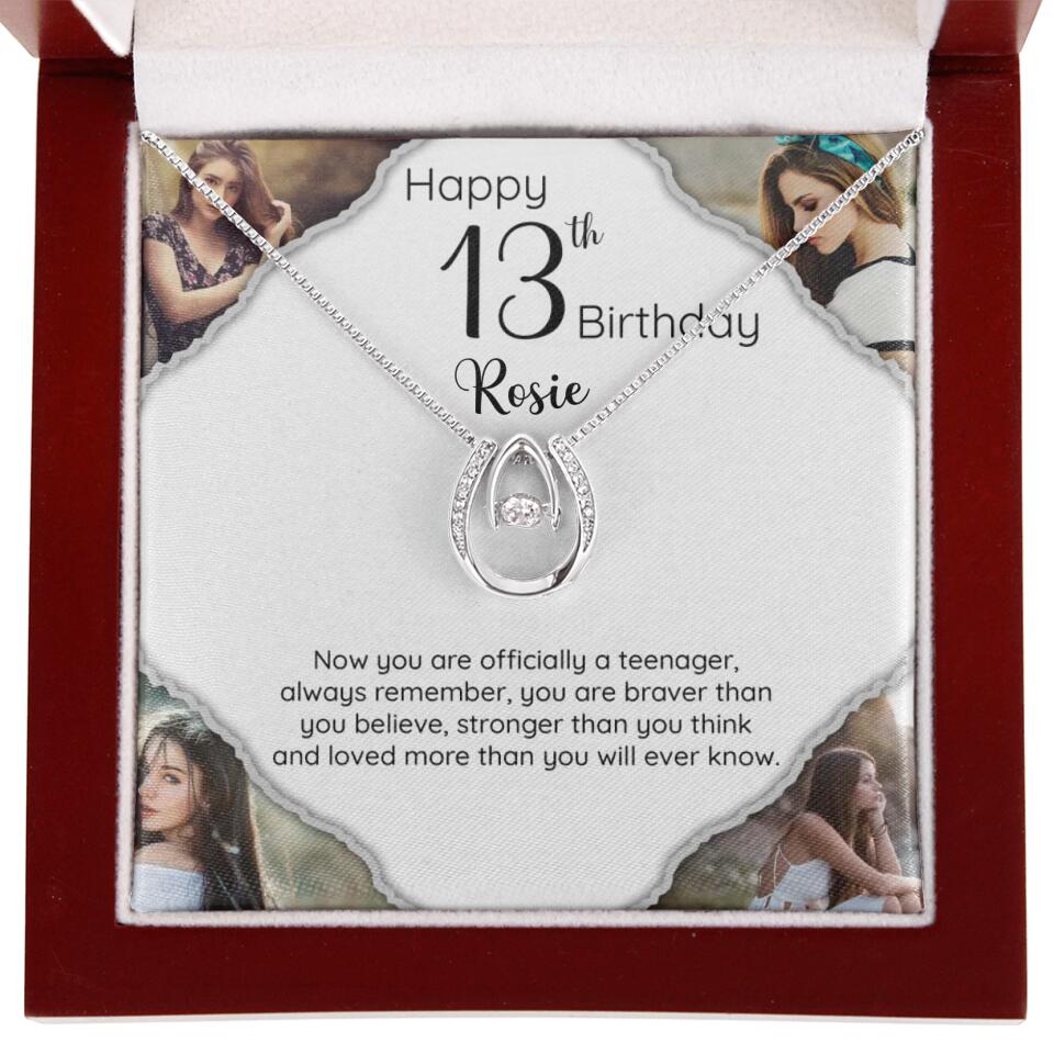 Now You Are Officially A Teenager - Personalized White Gold Necklace - 13th Birthday Gift For Her