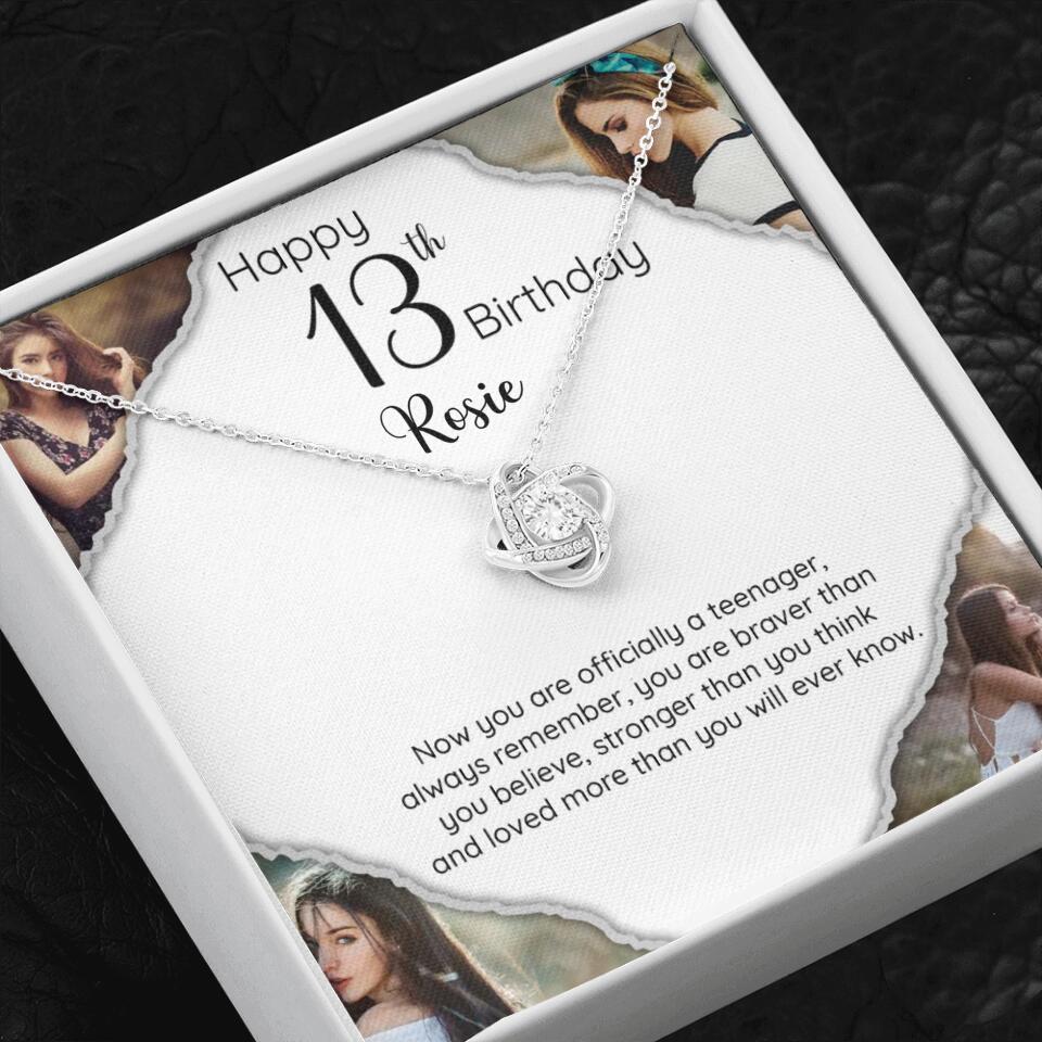 Now You Are Officially A Teenager - Personalized White Gold Necklace - 13th Birthday Gift For Her