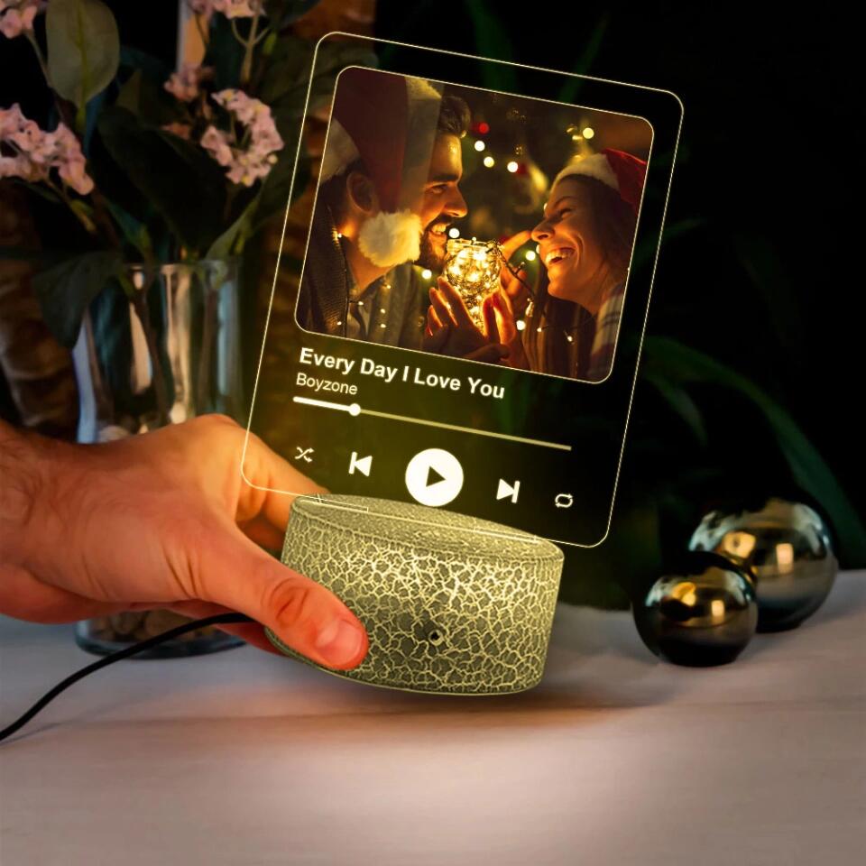 Personalized Valentine Gifts - Custom Favorite Song Name And Singer Custom 3D Light Anniversary Gift For Couples
