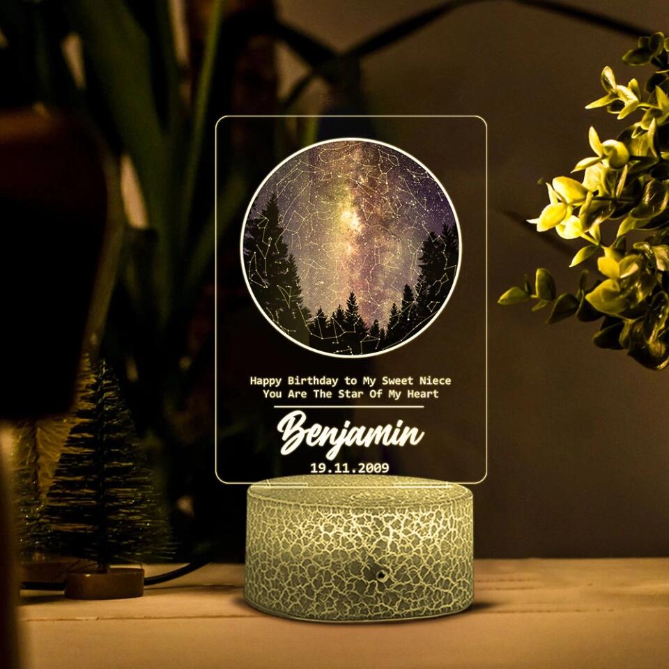 Happy Birthday You Are the Star of My Heart - Custom Star Map
