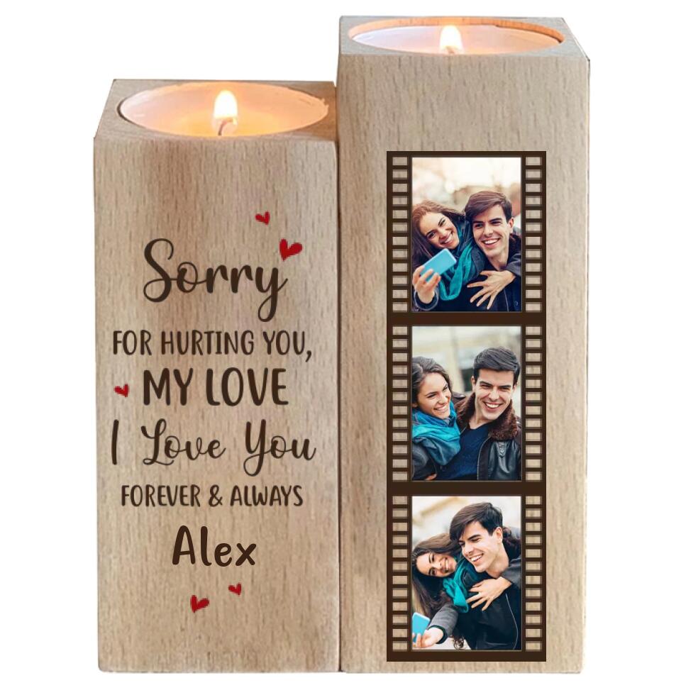 Sorry for Hurting You My Love Custom Candle Holder Apology Gift For Wife