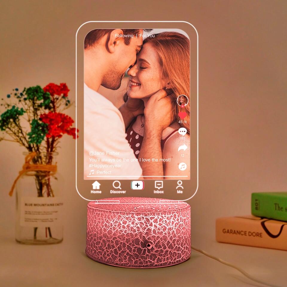 You'll Always Be the One I Love The Most - Personalized Photo & Name - Custom Song Night Light - Gift for Couple