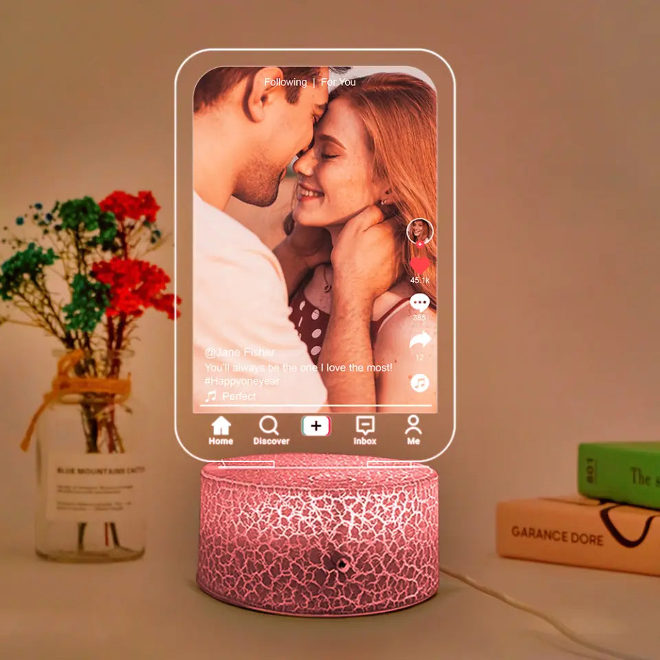 You'll Always Be the One I Love The Most - Personalized Photo & Name - Custom Song Night Light - Gift for Couple