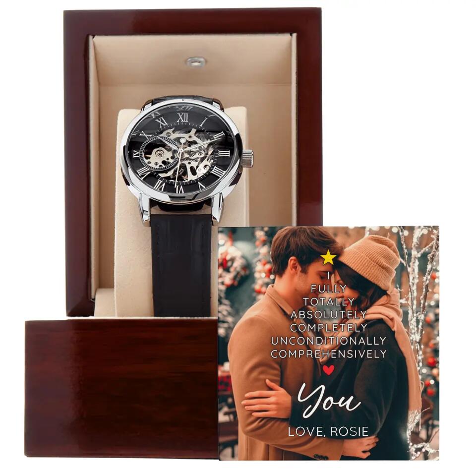 I Fully Totally Absolutely Completely Unconditionally Comprehensively Love You Personalized Men's Watch