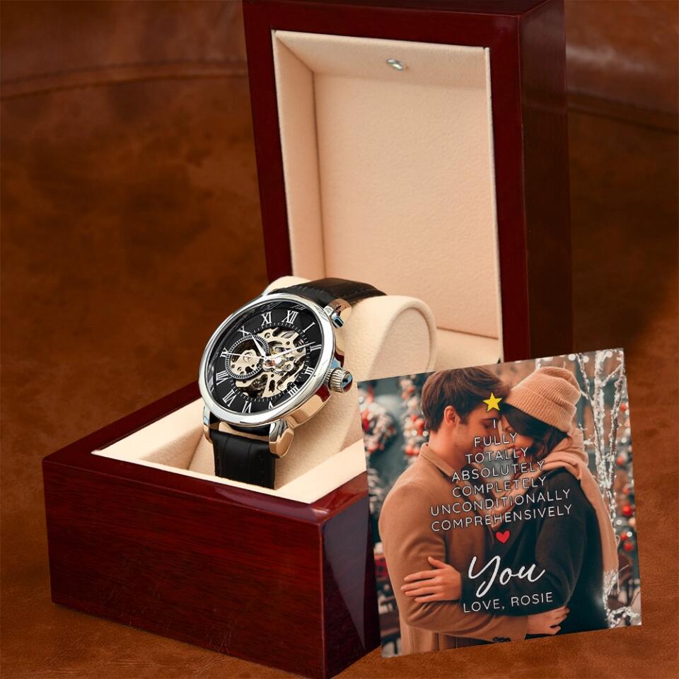 I Fully Totally Absolutely Completely Unconditionally Comprehensively Love You Personalized Men's Watch