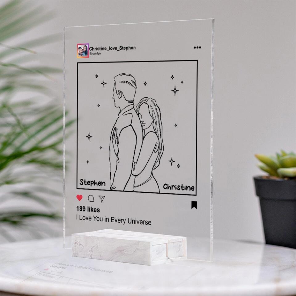 Personalized Valentine Gifts - I Love You In Every Universe Personalized Acrylic Plaque