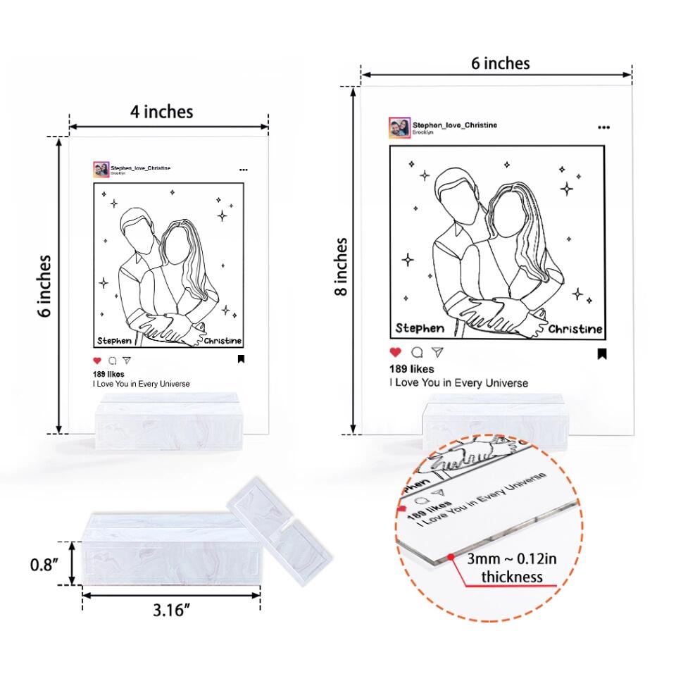 Personalized Valentine Gifts - I Love You In Every Universe Personalized Acrylic Plaque