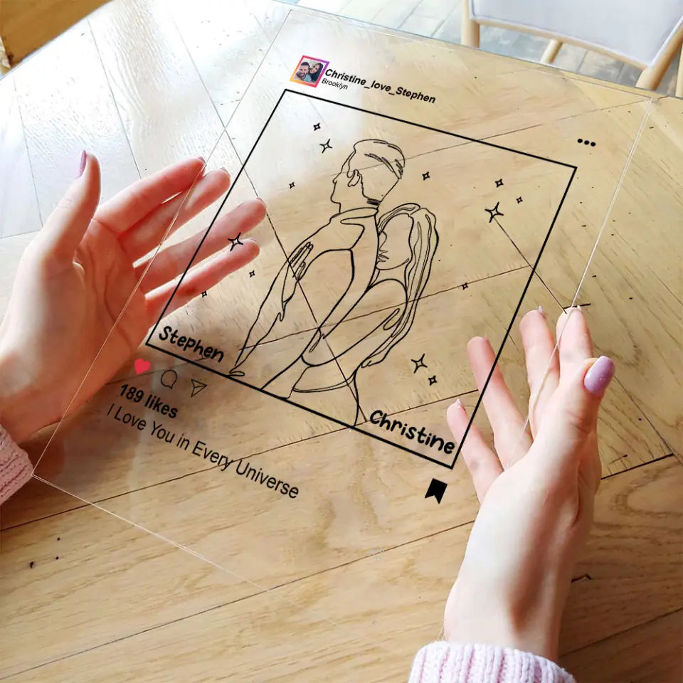 Personalized Valentine Gifts - I Love You In Every Universe Personalized Acrylic Plaque