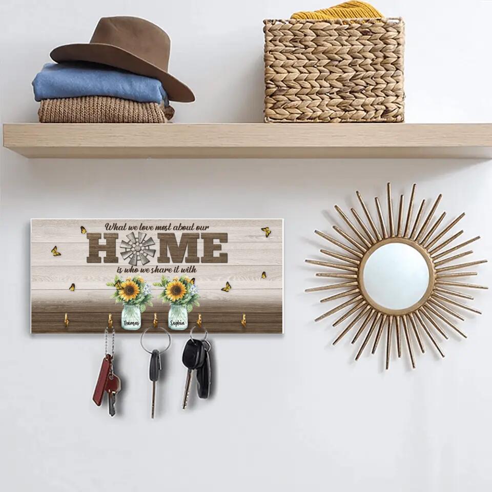 What We Love Most About Our Home - Personalized Key Holder - Gift For Family