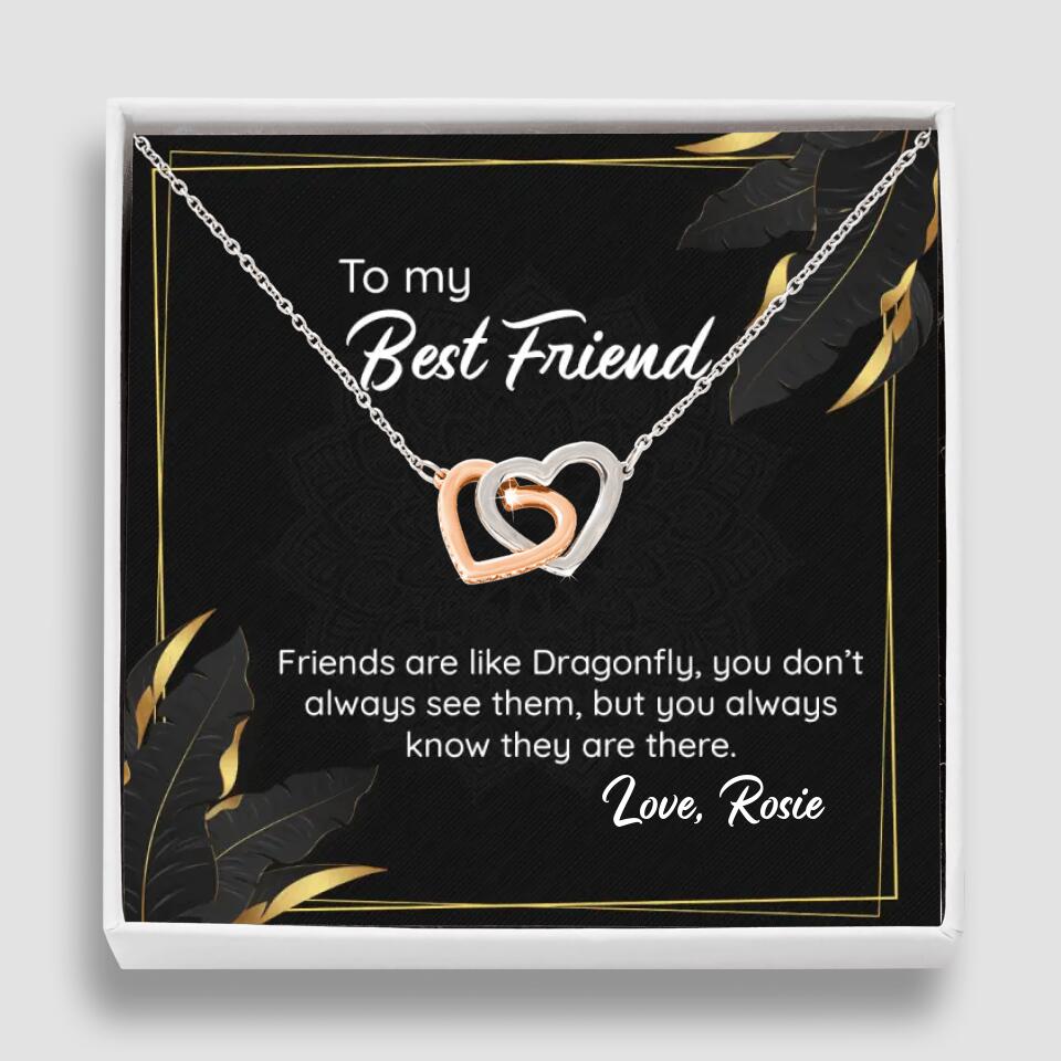 To My Best Friend Friends Are Like Dragonfly, Personalized Cuban Chain, Gift for Best Friend, Men's Jewelry