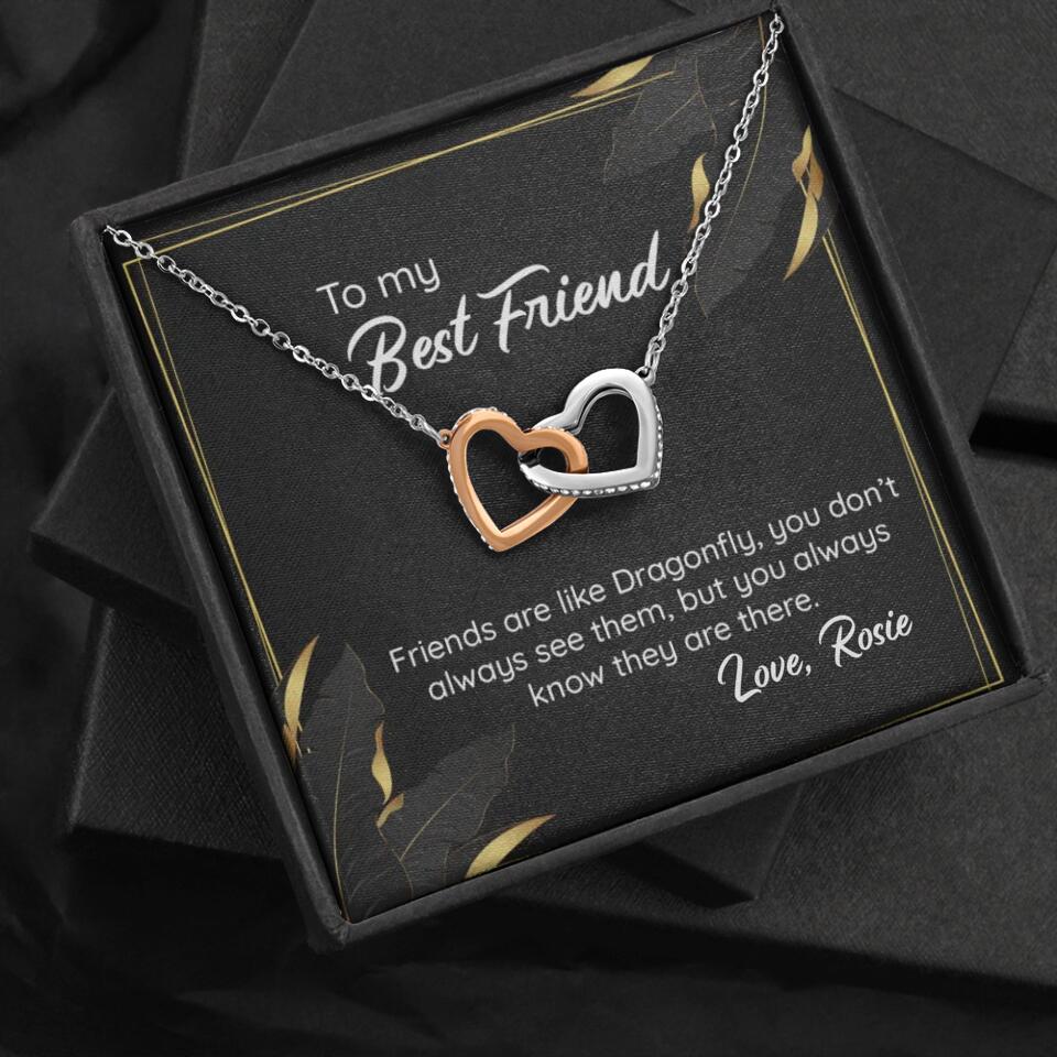 To My Best Friend Friends Are Like Dragonfly, Personalized Cuban Chain, Gift for Best Friend, Men's Jewelry