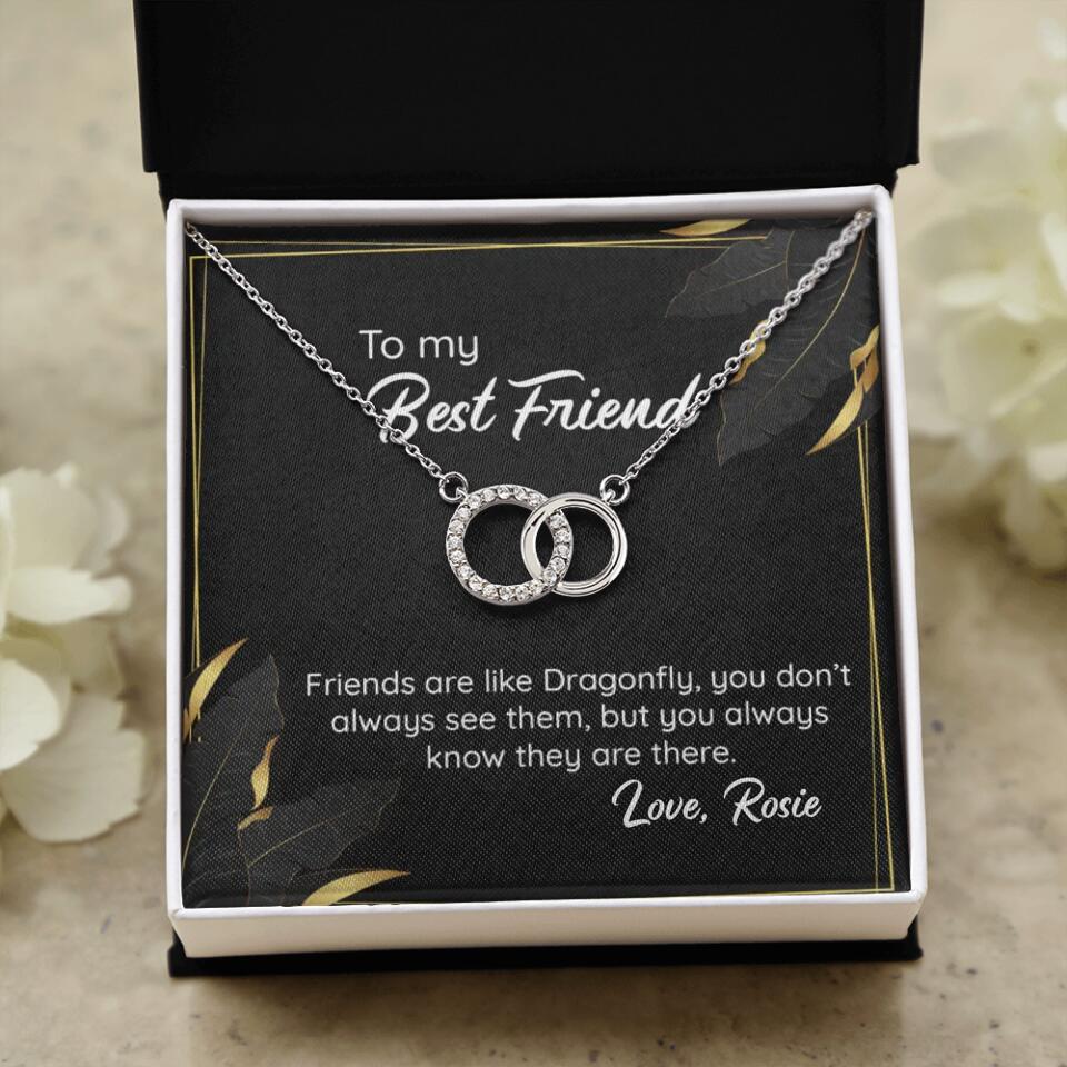 To My Best Friend Friends Are Like Dragonfly, Personalized Cuban Chain, Gift for Best Friend, Men's Jewelry