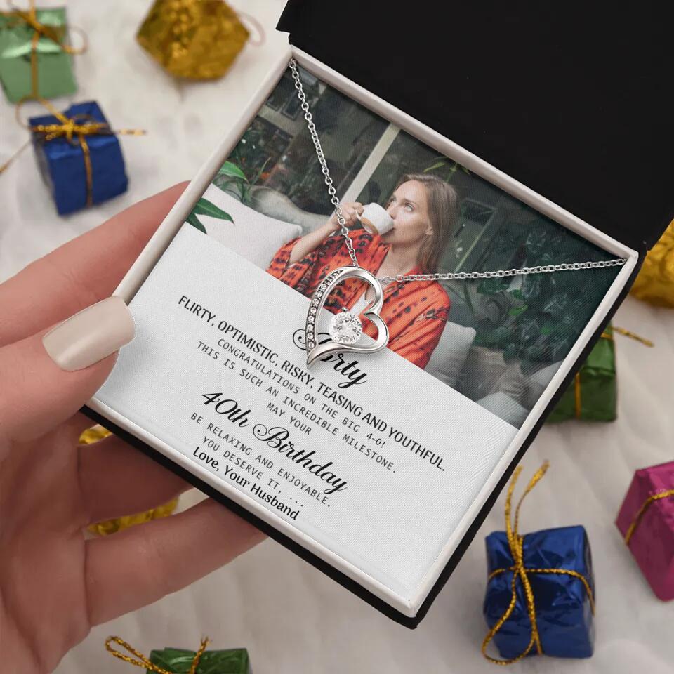 Forty Flirty Optimistic Risky Teasing And Youthful Personalized Necklace