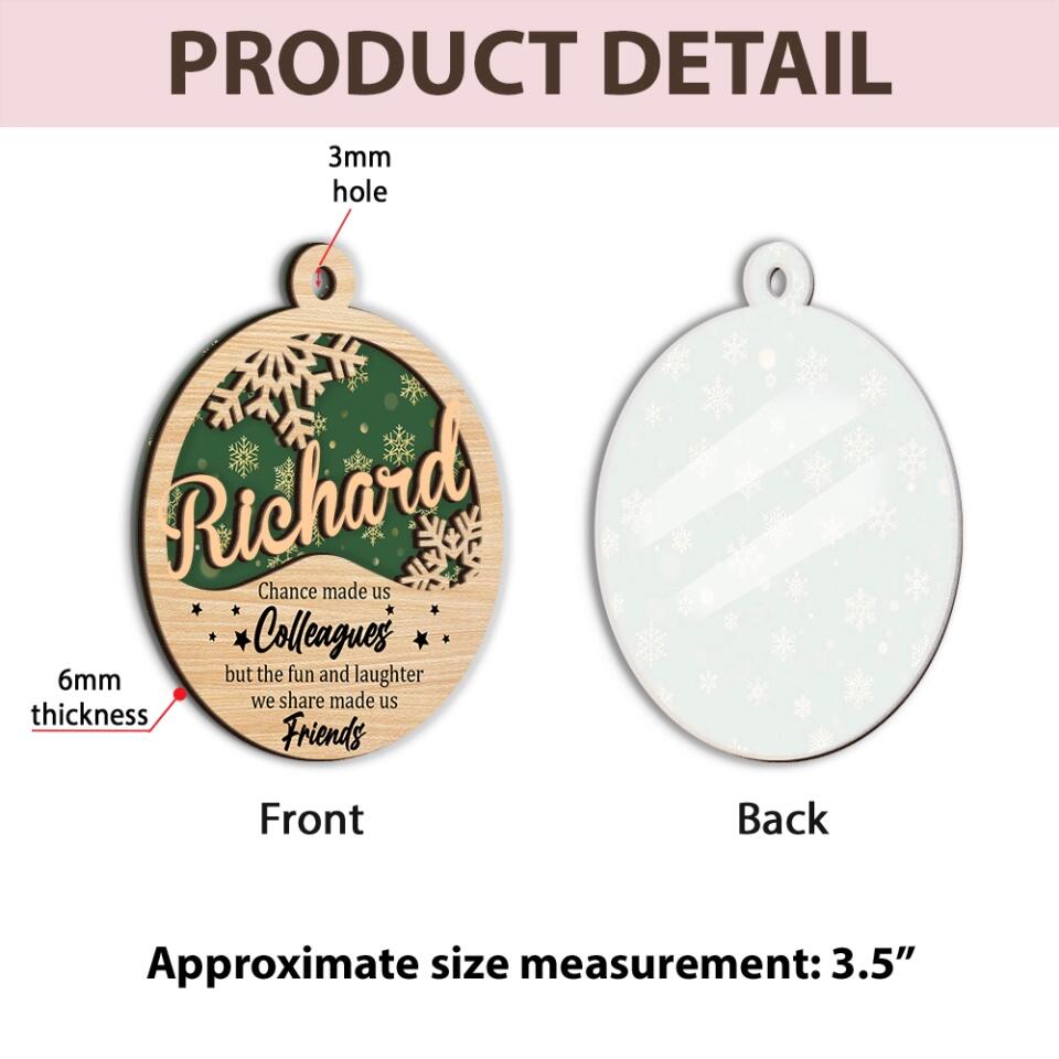 Chance Made Us Colleagues - Personalized Ornament - Christmas Gift for Colleagues