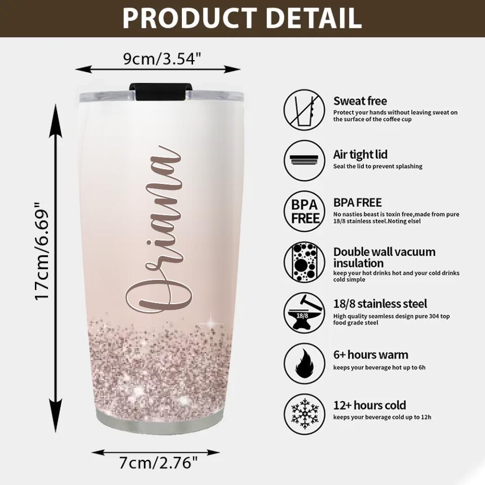 Personalized 13th Birthday for Girls - Custom Age & Name - 20oz Stainless Steel Tumbler - Best Birthday Gift for 13 Years Old Girl - For Daughter Niece - Girlfriend - 211ICNNPTU171