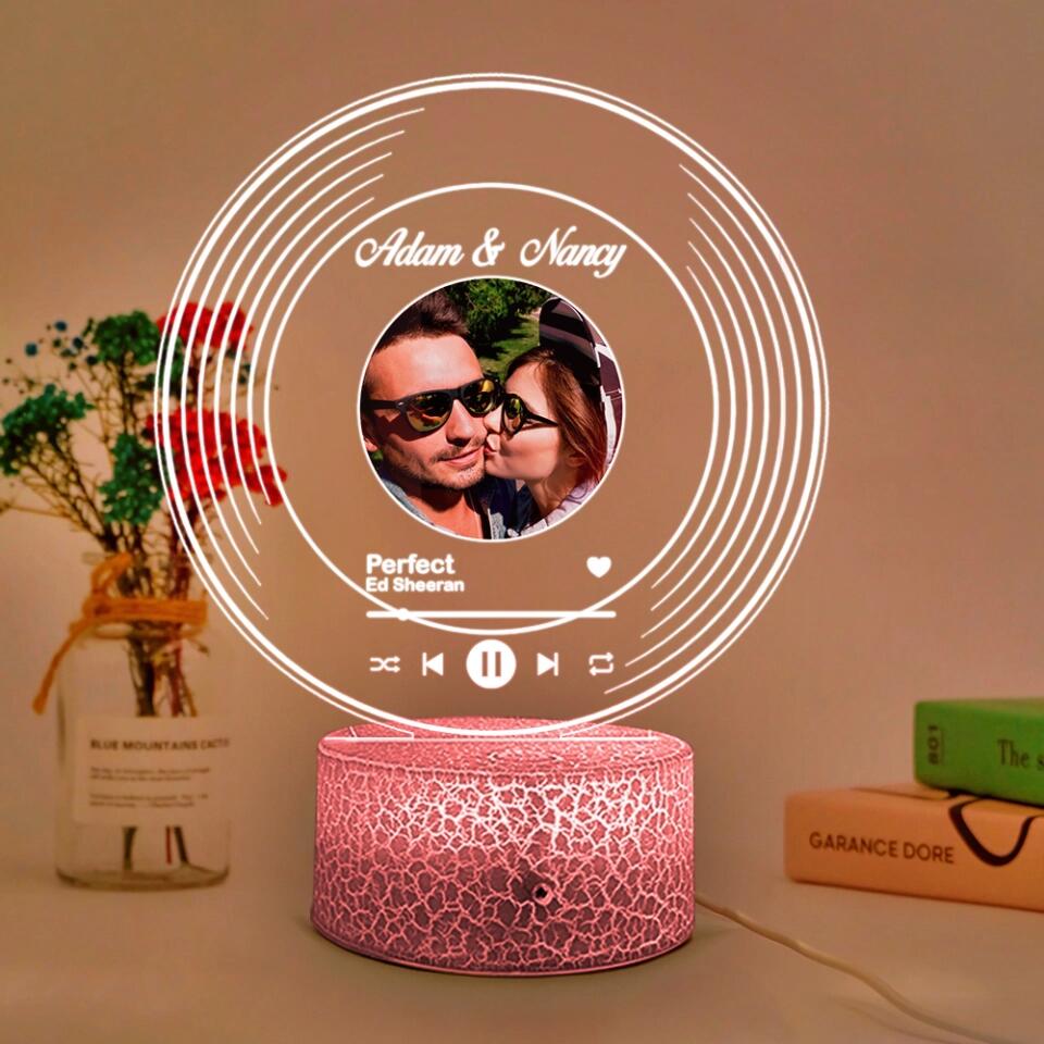 Vinyl Song Customized 3D Printed Night Light Anniversary Gift