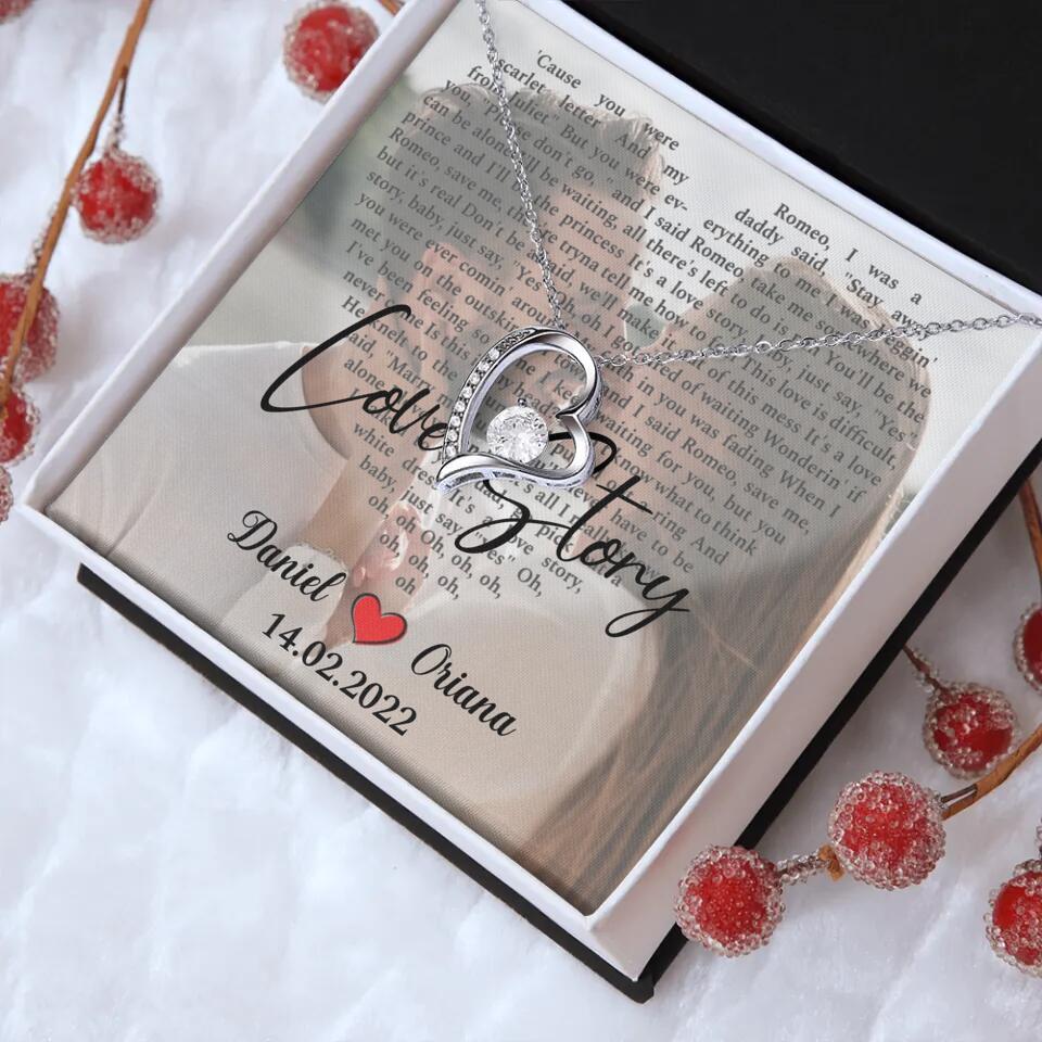 Personalized Valentine Gifts - Love Story - Custom Lyrics Song - Personalized Necklace - Gift For Her