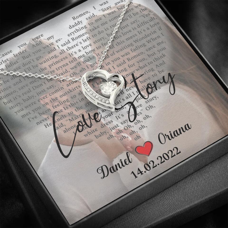 Personalized Valentine Gifts - Love Story - Custom Lyrics Song - Personalized Necklace - Gift For Her