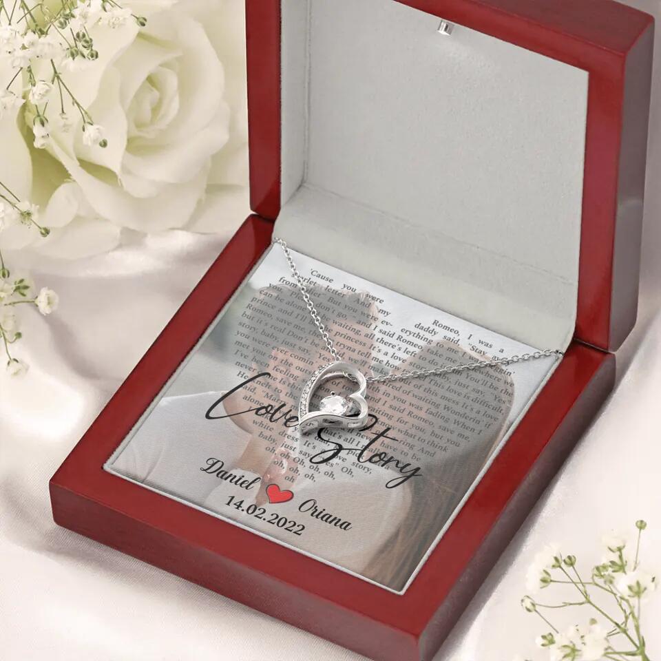 Personalized Valentine Gifts - Love Story - Custom Lyrics Song - Personalized Necklace - Gift For Her