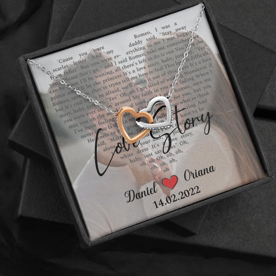 Personalized Valentine Gifts - Love Story - Custom Lyrics Song - Personalized Necklace - Gift For Her