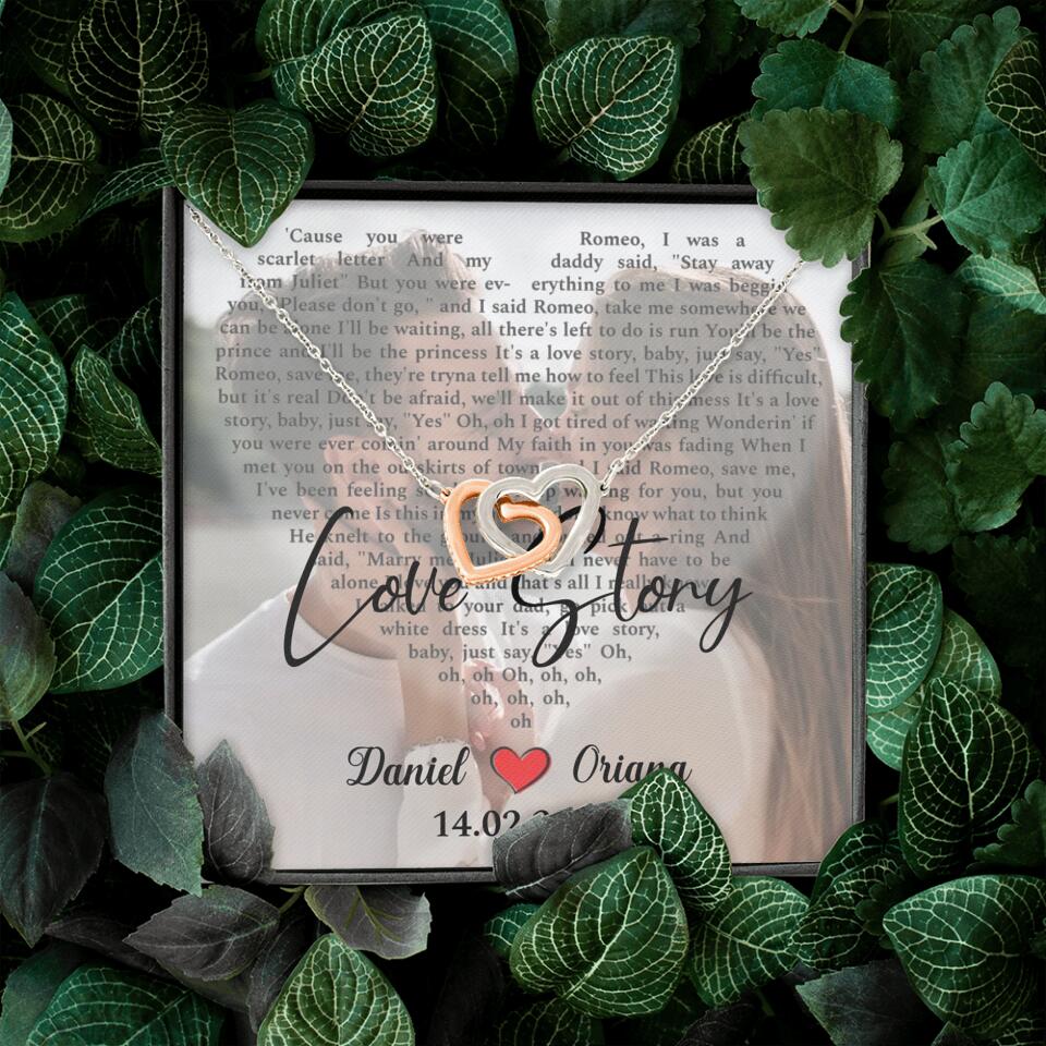 Personalized Valentine Gifts - Love Story - Custom Lyrics Song - Personalized Necklace - Gift For Her