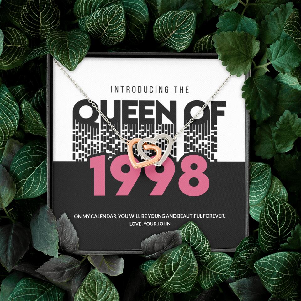 Introducing The Queen Of 1998 Personalized Necklace Gift For Girlfriend, Wife