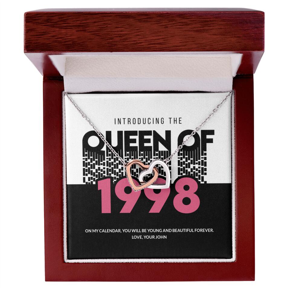 Introducing The Queen Of 1998 Personalized Necklace Gift For Girlfriend, Wife