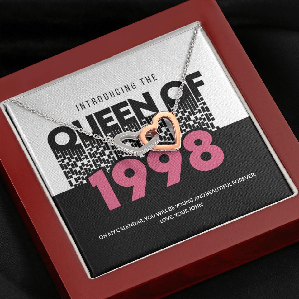 Introducing The Queen Of 1998 Personalized Necklace Gift For Girlfriend, Wife
