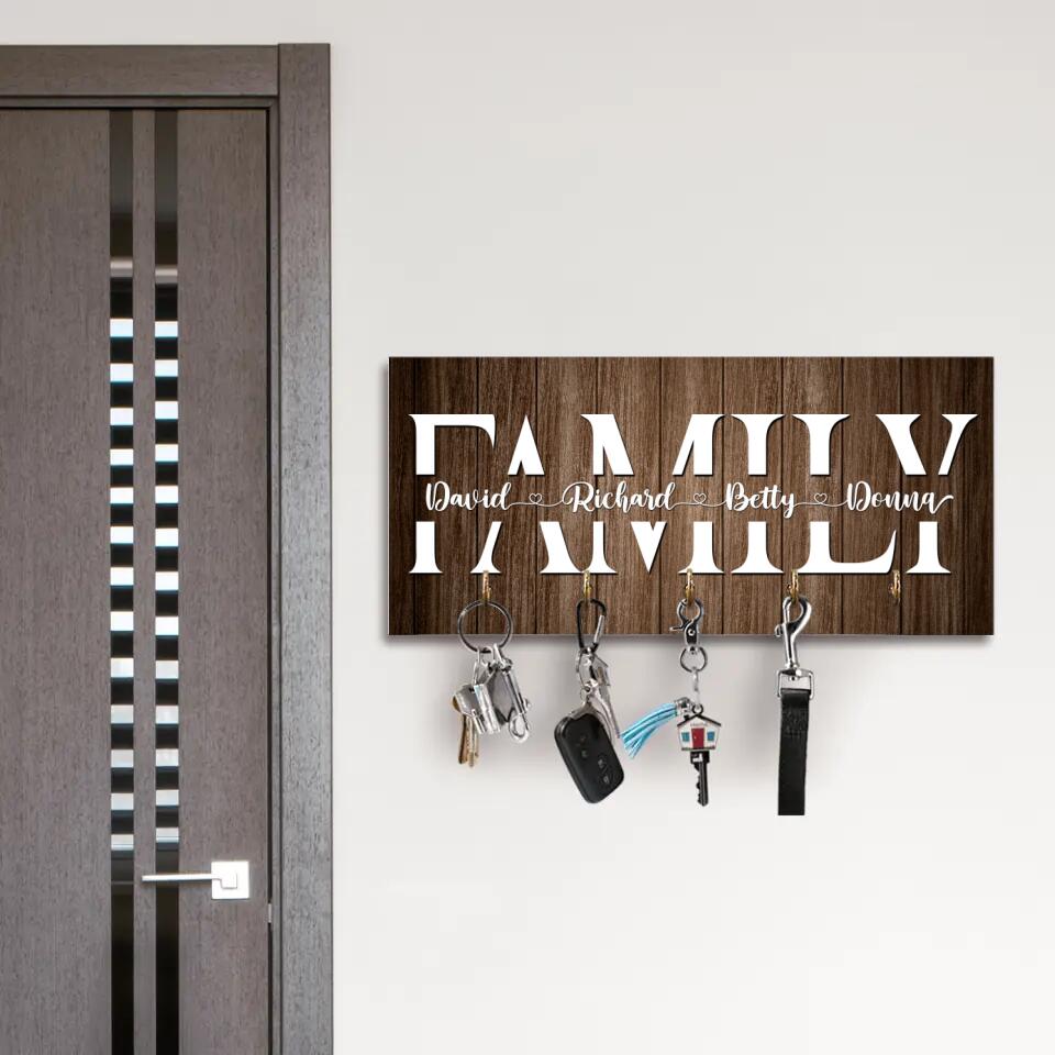 Family Member Names - Best Housewarming Presents - Custom Key Holder - Anniversary Gifts