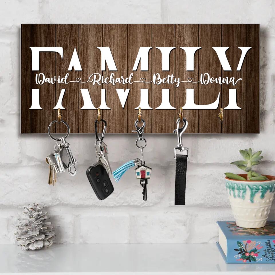 Family Member Names - Best Housewarming Presents - Custom Key Holder - Anniversary Gifts