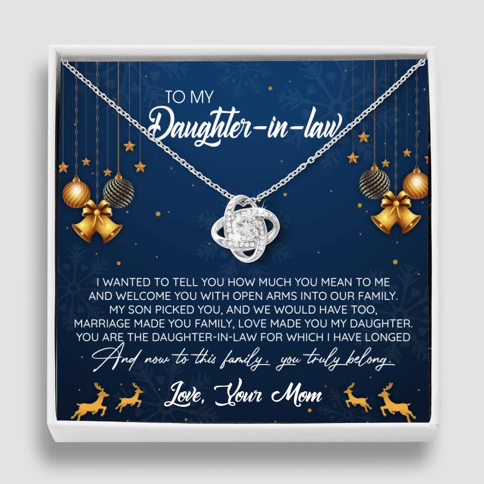 To My Daughter-In-Law You Truly Belong To This Family - Personalized Jewelry Necklace - Best Gift for Daughter-in-law - 211IHPNPJE429