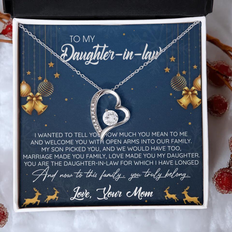 To My Daughter-In-Law You Truly Belong To This Family - Personalized Jewelry Necklace - Best Gift for Daughter-in-law - 211IHPNPJE429