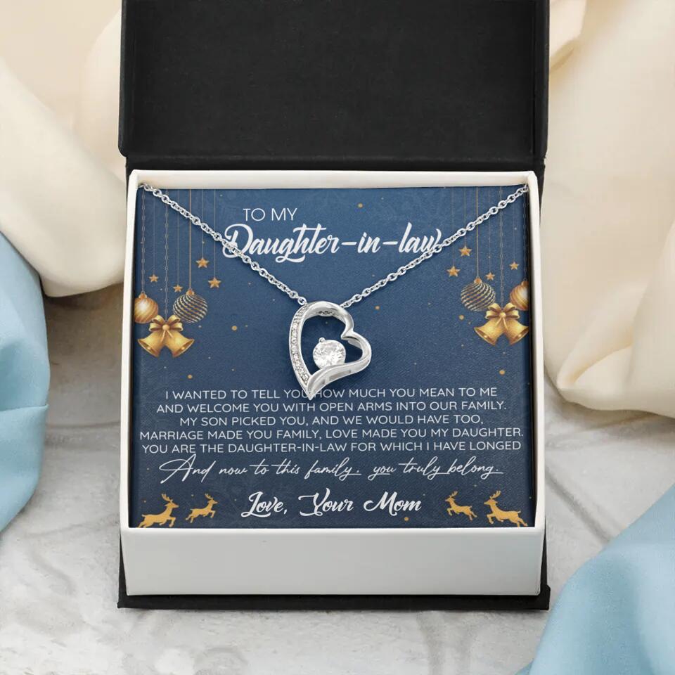 To My Daughter-In-Law You Truly Belong To This Family - Personalized Jewelry Necklace - Best Gift for Daughter-in-law - 211IHPNPJE429