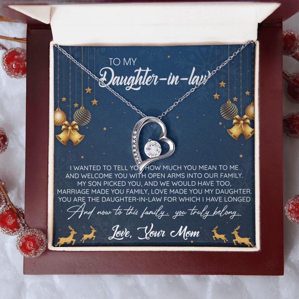 To My Daughter-In-Law You Truly Belong To This Family - Personalized Jewelry Necklace - Best Gift for Daughter-in-law - 211IHPNPJE429