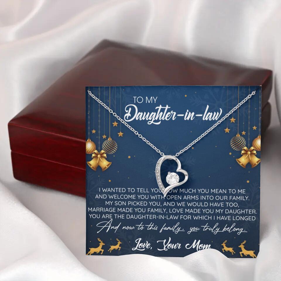 To My Daughter-In-Law You Truly Belong To This Family - Personalized Jewelry Necklace - Best Gift for Daughter-in-law - 211IHPNPJE429