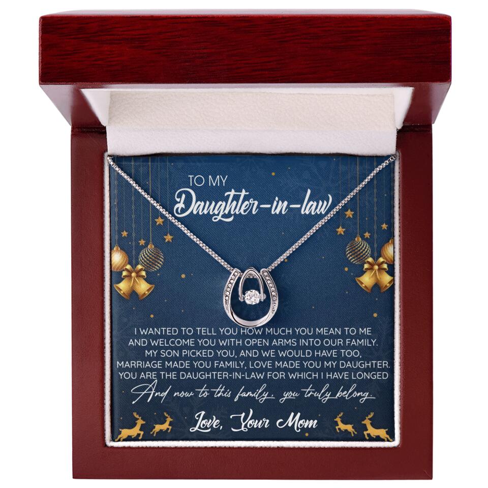To My Daughter-In-Law You Truly Belong To This Family - Personalized Jewelry Necklace - Best Gift for Daughter-in-law - 211IHPNPJE429