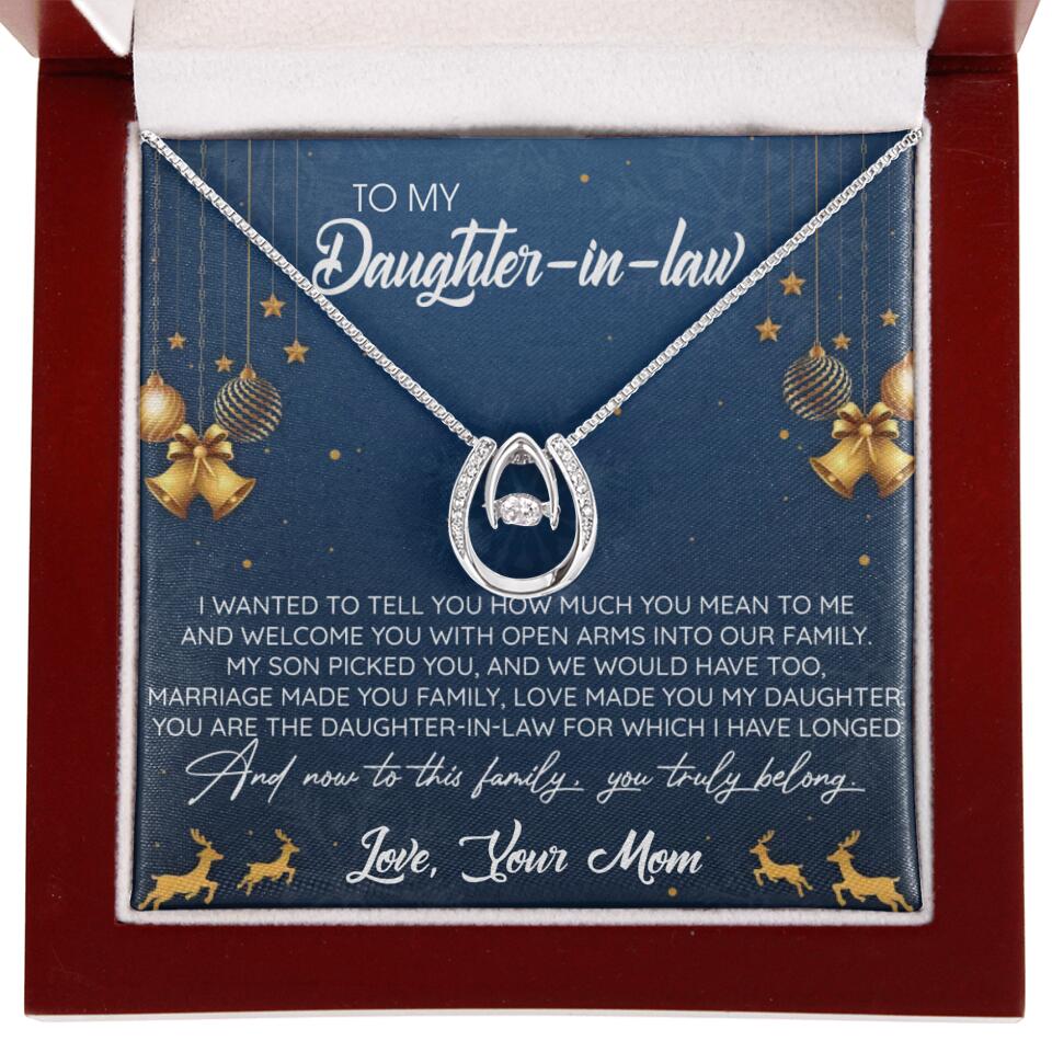 To My Daughter-In-Law You Truly Belong To This Family - Personalized Jewelry Necklace - Best Gift for Daughter-in-law - 211IHPNPJE429