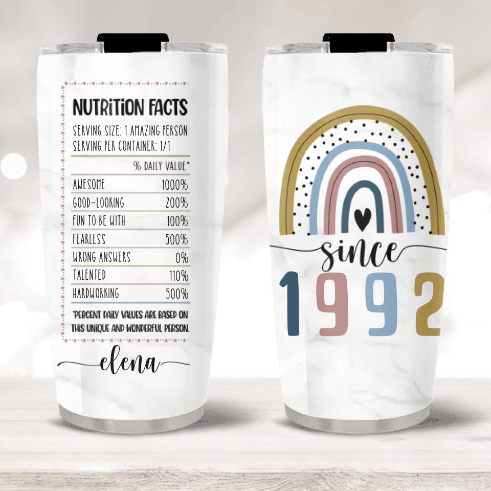 Nutrition Facts For An Amazing Person - Personalized Tumbler - Birthday Gift