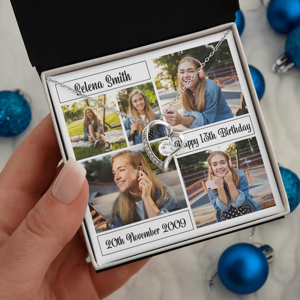 Custom Photo Necklace Collage Birthday Gifts For Her